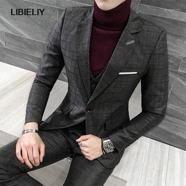 

men's suits & blazers 2 pieces british style suit men quality slim fit wedding dress for fashion plaid costume homme mariage 5xl-m1, White;black