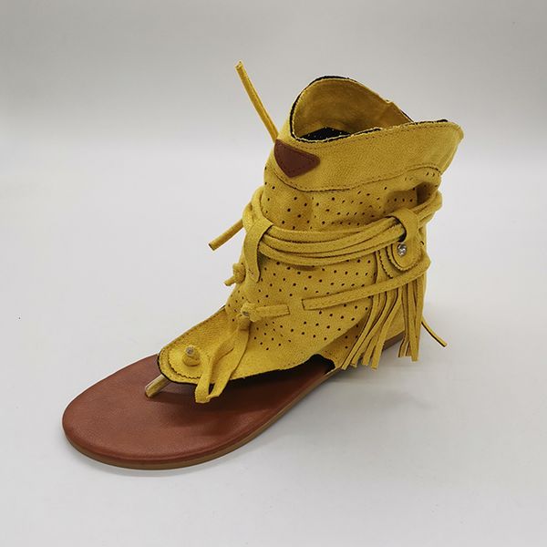 

2021 new women gladiator tassle sandals clip toe flats summer woman lace up shoes comfort plus size ladies thong shoe fashion beach 1 1vuh, Black