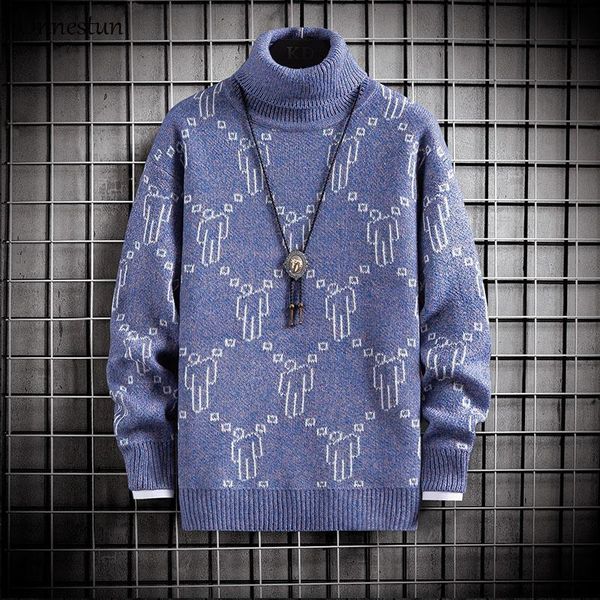 

men's sweaters onnestun sweater men clothing autumn winter casual turtleneck thick warm pullover unique design man, White;black