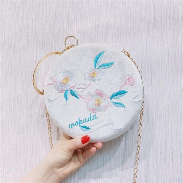 

banquet day clutch evening bags velour chain embroidery floral crossbody shoulder bag for wedding lock purse party bags bolsas