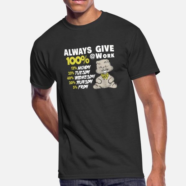 

анекдот - всегда дайте 100% на работе t shirt comic крупногабаритные модный tracksuit фуфайки hoodie