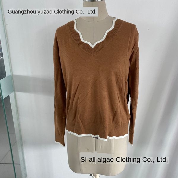 

супер мое tongya marson тонкого женского универсального v-образный вырез top sweatersweater свитер свободного дно длинного рукав 3086 jyjjb, White;black
