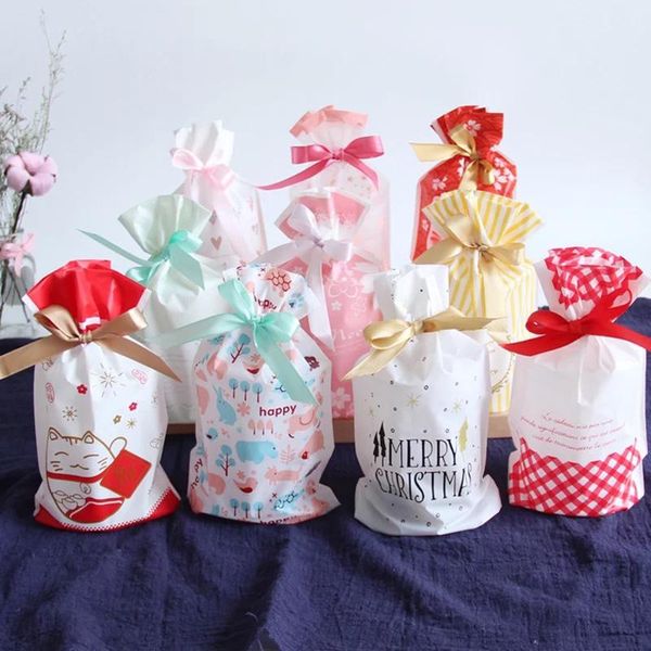 

gift wrap 10pcs christmas bags presents santa claus bag candy decorations year