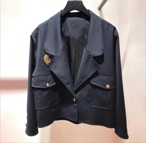 

2020 women's new casual lapel college style long-sleeved slim jacket suit ing, White;black