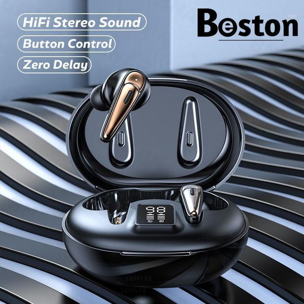 

bluetooth earphone with microphones power digit-display wireless headphones music earbud 9d hifi stereo headset sports wateproof1