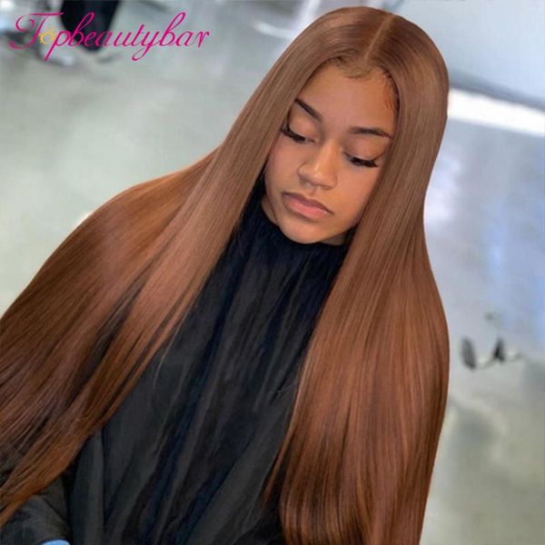 

lace wigs brown colored 13x6 front human hair color 180% straight remy preplucked ombre frontal, Black;brown