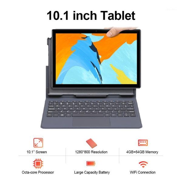 

10.1 inch tablet mtk6763 octa-core processor 1280*800 resolution android 8.0 4gb+64gb tablet with keyboard gold eu/us plug1