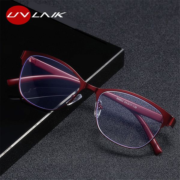 

uvlaik женщина из нержавеющей стали cateye reading ретро дальнозоркость очки анти синего света для родителей очки, Silver