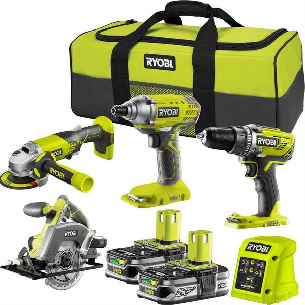

ryobi 18v one+ 2.5ah 4 piece kit-6 year tool / 3 year battery and charger