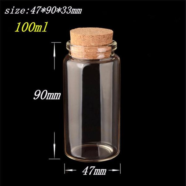 

47x90x3m 100ml tiny glass bottles with cork empty glass bottles glass jars vial for home decoration artware craftwo bbyxnu