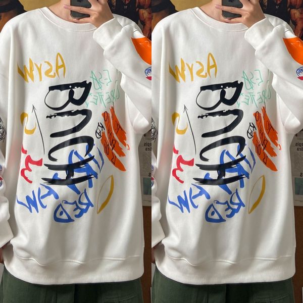 

trend of loose autumn new style of youth's coat men's and women's sweater's big coat sweatersweater sweater size trend y, Black