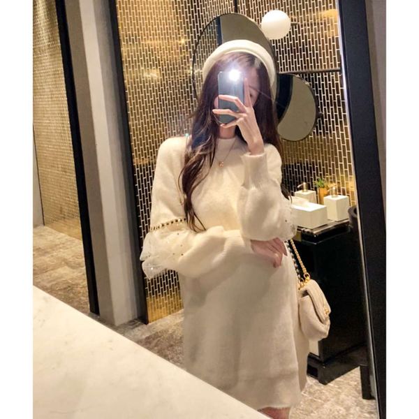 

trendy pregnant women's drs mother net red fashion base coat celebri temperament wearing medium length sweater autumn and, White