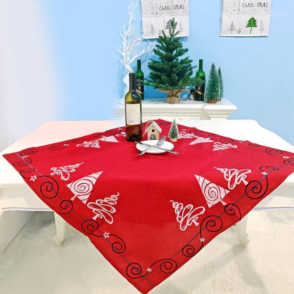 

christmas decorations for home tablecloth tree year theme dustproof thicken cotton wedding table cloth 1