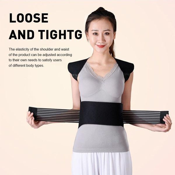

back support posture corrector brace belt for & shoulder correction tourmaline adults, Black;blue