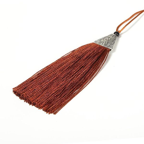 

10pcs 8cm silk tassel with silver caps decorative tassels pendants diy earring charm and embellish curtain wedding decoration h qylokg