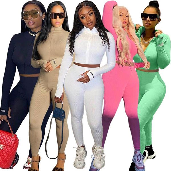 

women's cropped shirt knitting trousers zipper long sleeve ruffle casual yoga elastic sports high-waist pants, White;black