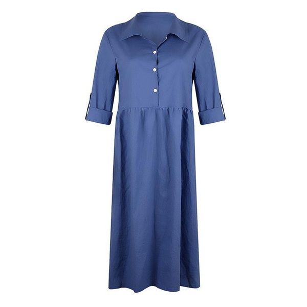 

casual dresses european and american women's loose button midi dress strawberry for women, Black;gray