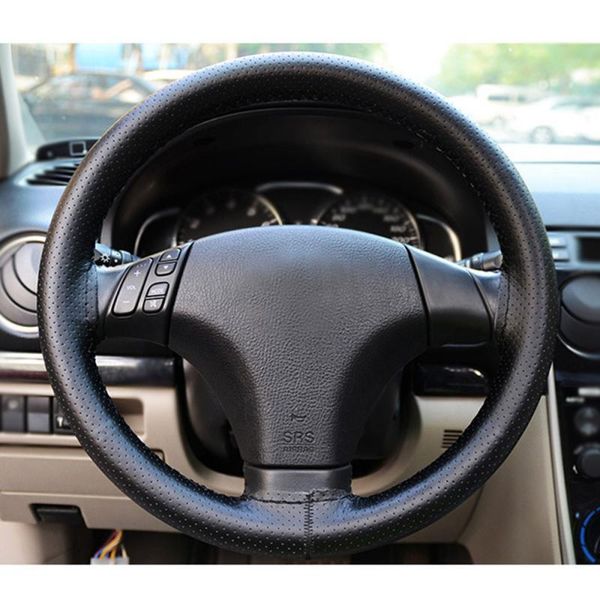 

36/38/40cm diy car steering wheel braid cover needle and thread artificial leather auto cover suite texture soft car accessories