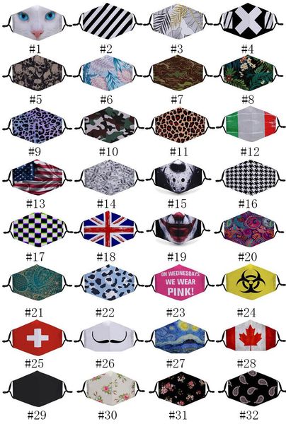

cross-border sales of 3d printed designer face mask dust-proof and ear-hanging mask personalized parody breathable with filter masks
