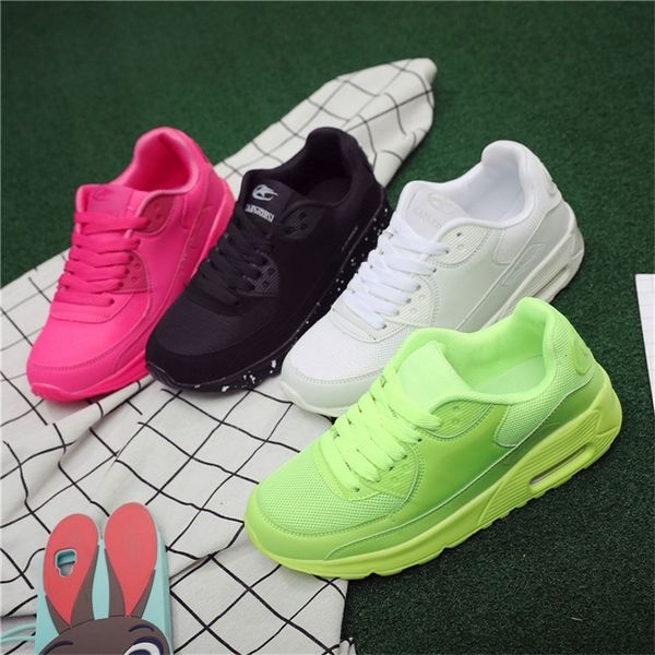 

spring air cushion men and women leisure small white student sports running shoes lovers, Black