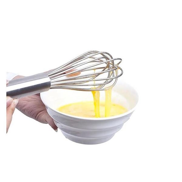

3 sizes manual egg beater stainless steel handle silicone egg beaters milk cream butter whisk mixer stiring tool c424 ktzys