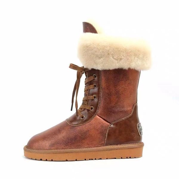 

the latest snow boots of australian brand in 2020, real sheepskin, 100% natural wool, tall classic and fashionable women's shoes, Black