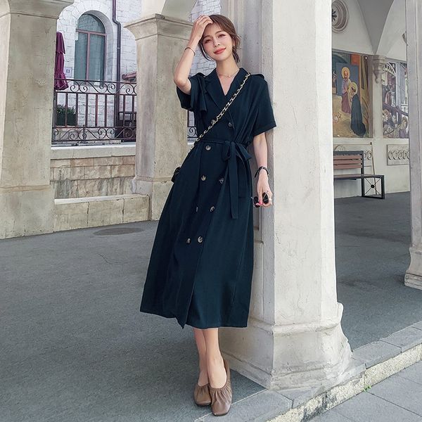 

french temperament goddess fan waist slimming platycodon grandiflorum skirt first love skirt 2020 summer new dress dresswindbreaker dresstre, Black;gray