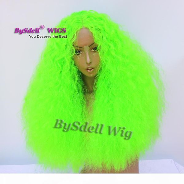 

long water curly hair wig synthetic long deep curly wave hair lace front wigs medium green color hair fashion wigs, Black