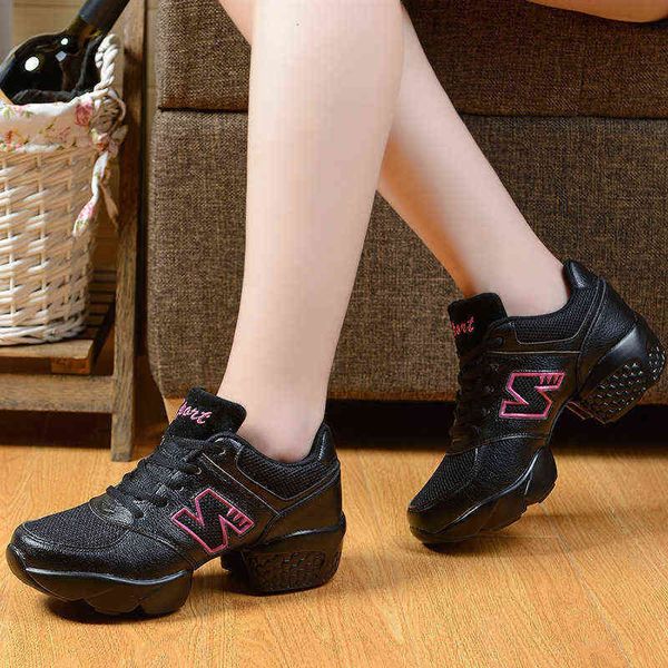 

kukudance sho women's soft soled four seasons square dance middle heel lace up fitns