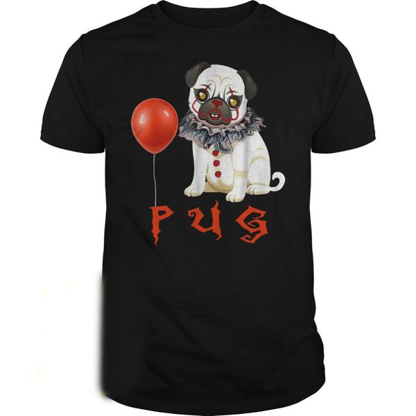 

it pug funny horror halloween dog with clown face summer o neck men's brand clothing make t shirts sport hooded sweatshirt hoodie