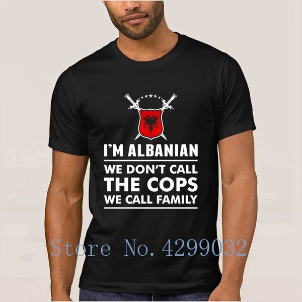 

i'm albanian we dont call the cops short sleeve letter funny homme plus size 3xl fitted pop sport hooded sweatshirt hoodie t shirt