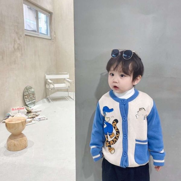 

2020 km625 autumn children's cartoon knitted cashmere cardigan, Black