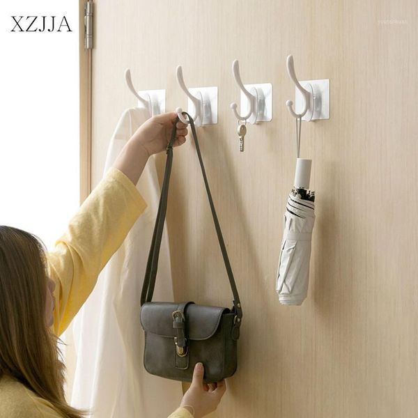 

hooks & rails xzjja multi-purpose strong storage self adhesive wall key clothing bag hanger kitchen bathroom hanging organizers holder1