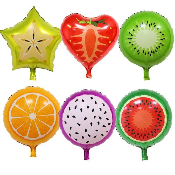 

amawill watermelon kiwi strawberry pine foil balloons flamingo tropical leaves banner hawaii summer birthday party decor wmthgl
