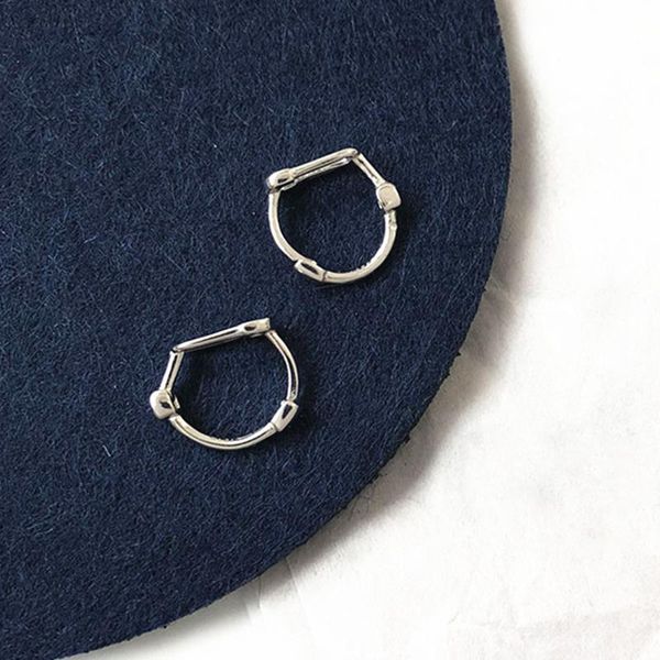 

paperclip huggie round silver color simple small hoop earrings for women korean trendy circle jewelry gifts sd2241, Golden;silver
