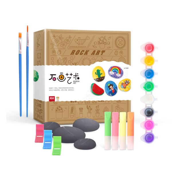 

20 pieces acrylic paint set kids painting set stone color rock painting watercolors children art supplies for drawing tools kit