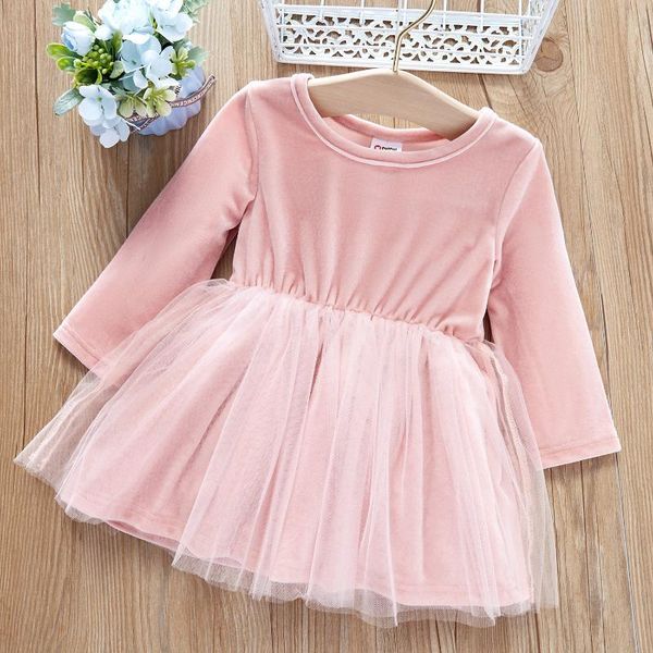 

girl's dresses baby girl sweet velvet dress, Red;yellow