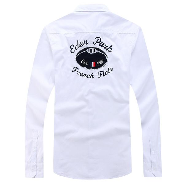 

classic eden-park men shirt full sleeve eden/park homme chemise nice quality summer cotton regular fashion casual size  to 3xl c0117, White;black