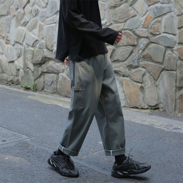 

privathinker men street wear summer japanese casual straight male oversize 4 colors men's fashion pants 201110, Black