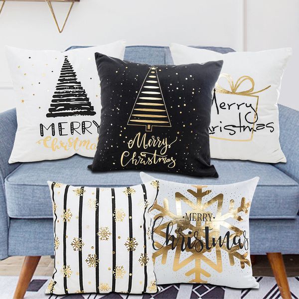 

45x45cm cotton linen merry christmas cover cushion christmas decor for home happy new year decor 2020 gift