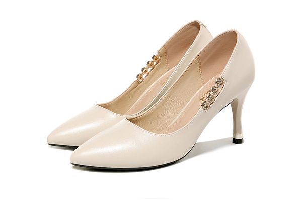 

classic women's pu stiletto heel rhinestone pumps fashion pointed toe slip-on party dress shoes in 34-40, Black