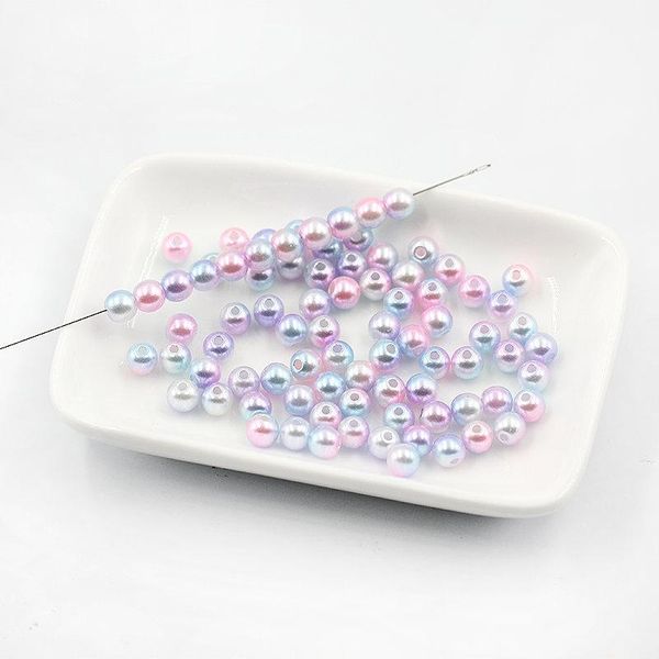

6mm-12mm multicolor abs vintage style smooth round pearls with holes resin loose beads pearls necklace bracelet diy accessories wmthga