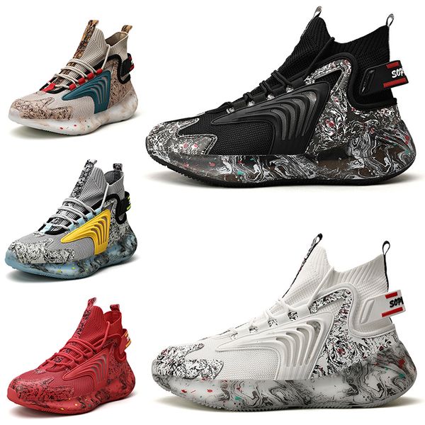 

2021 non-brand men sport shoes black red white gray blue splash ink mens trainer fashion sports sneaker size 40-47