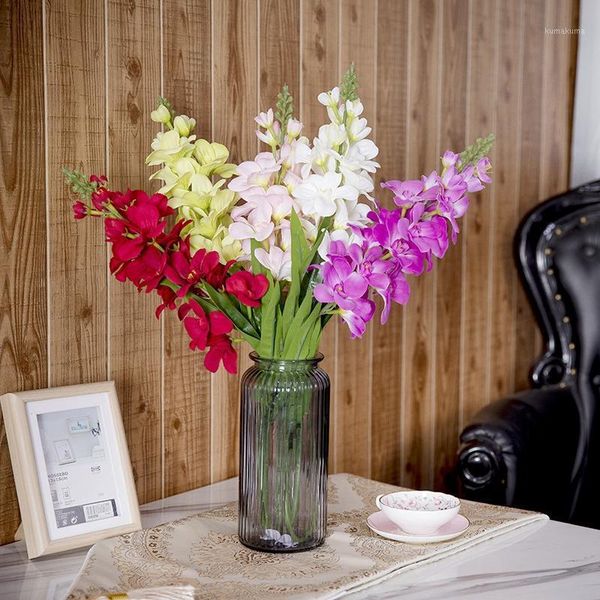 

1pc real touch fake violet flowers stem artificial hyacinth flowers for event wedding party decorative home decor1