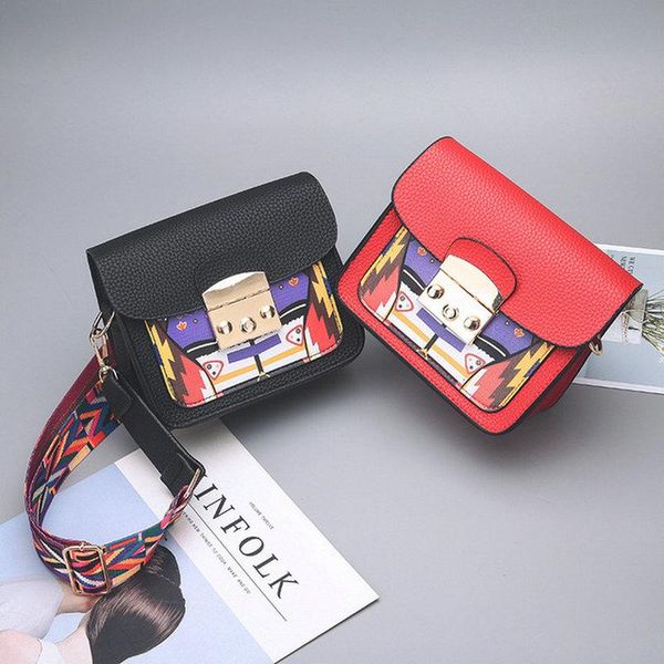 

fashion all-match messenger ladies smal flap bags pu leather women shoulder bag colorful wide strap crossbody bags a42-22
