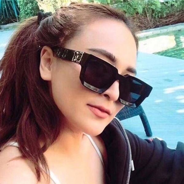 

sunglasses square fashion europe new and america men women wide side big frame sun glasses retro gradient resin lens eyeglasses