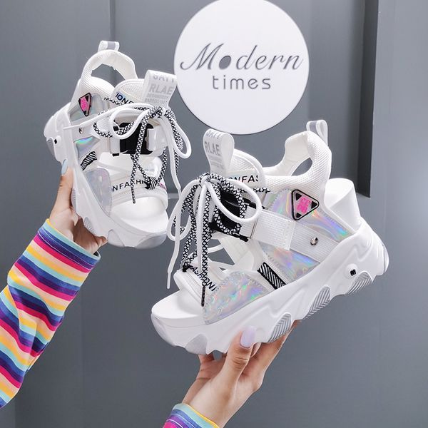 

wedges platform sandals women 2020 fashion designer height increasing ladies sandal high heels shoes woman sport beach sandalias, Black