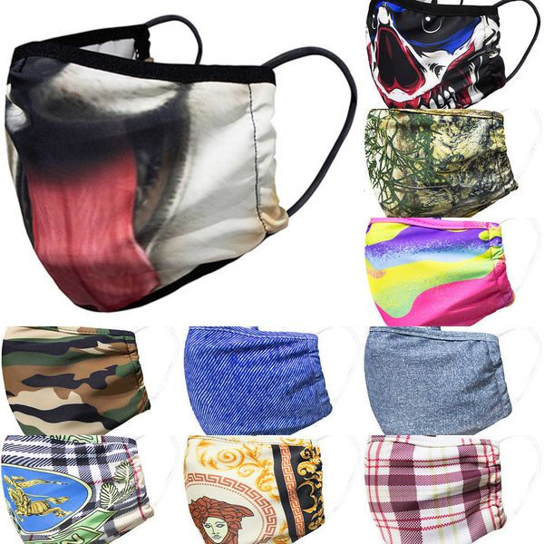 

mask face adults 3d designer cotton for suitable and kids printed masks with 3 layer filter fre 9e8o