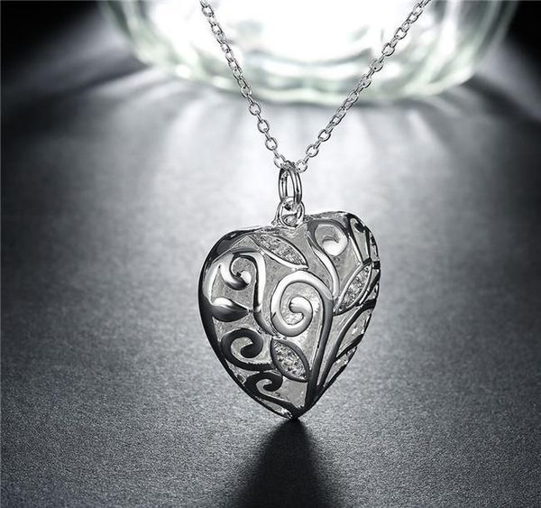 

plated stsn224 925 heart gemstone three necklace pendant brand ,fashion necklace white silver new nsional shape sterling silver wmtrm