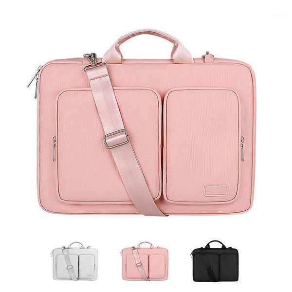 

briefcases waterproof lapbag 13.3 14 15.6 inch notebook sleeve case for macbook air pro 13 15 cover shoulder handbag briefcase1